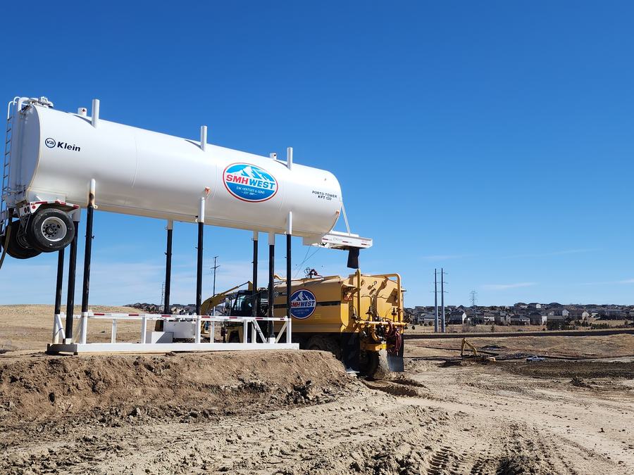 SMH West water tank and equipment on a Front Range jobsite