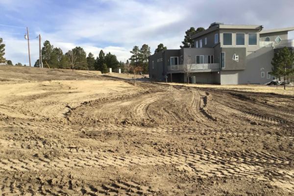 Finished grade near neighboring homes